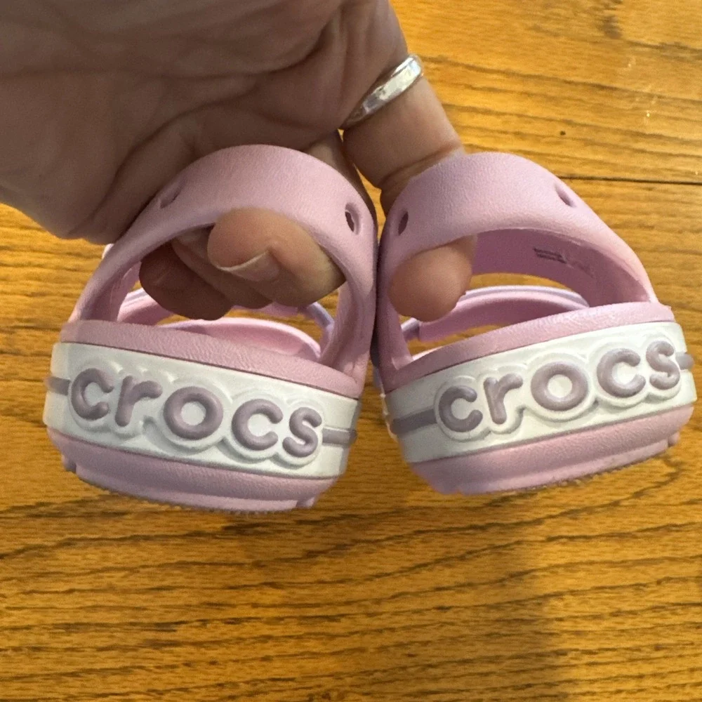 Crocs Kid's Size 8 Crocband Cruiser Sandal Ballerina Pink Lavender